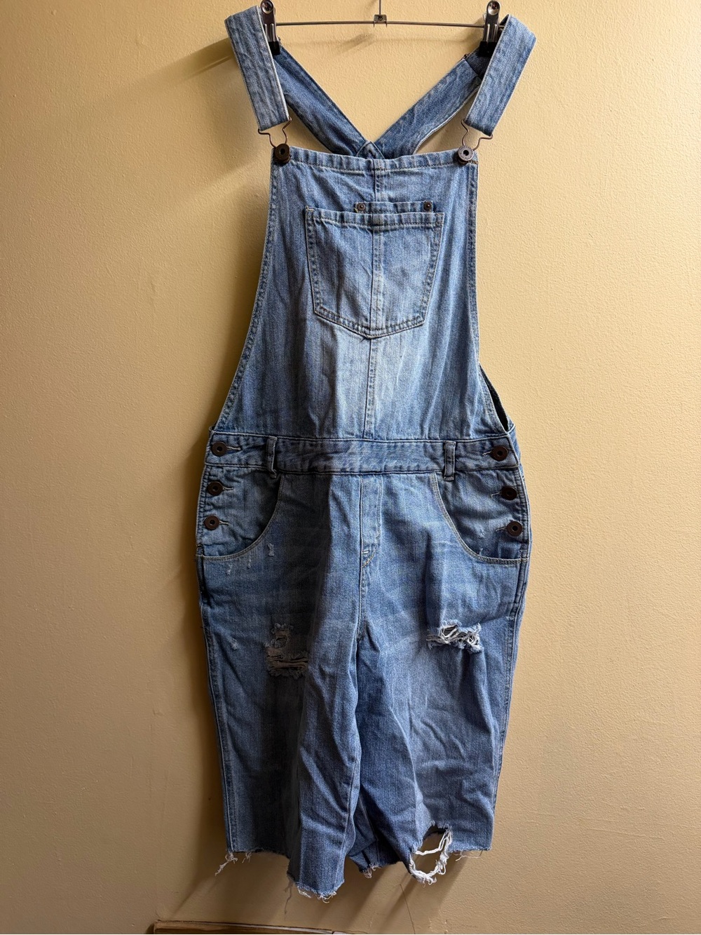 American Rag Cie Distressed Denim Shortalls Size 11
